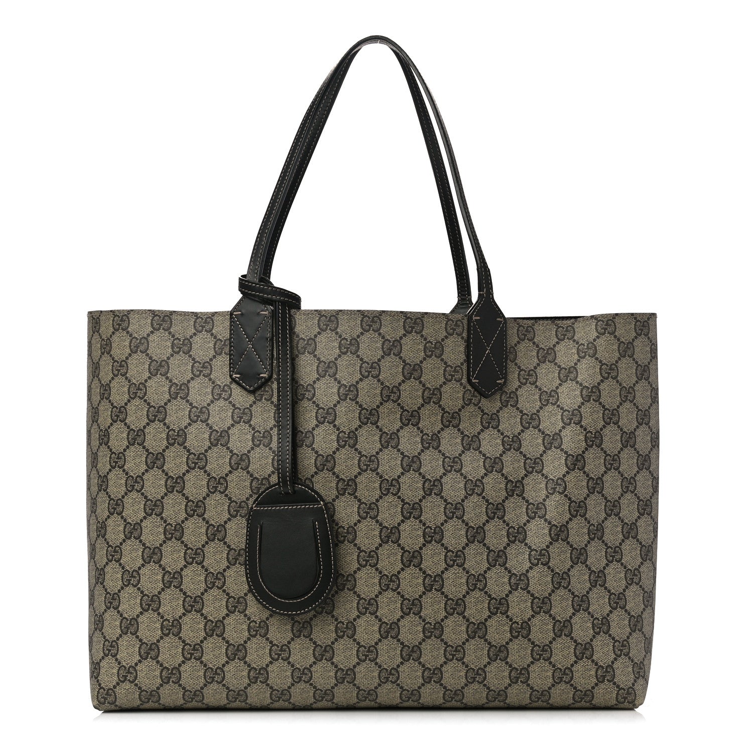 Gucci Calfskin GG Supreme Monogram Medium Reversible Tote Black 1 of 16