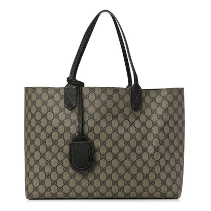 Gucci Calfskin GG Supreme Monogram Medium Reversible Tote Black 1 of 16