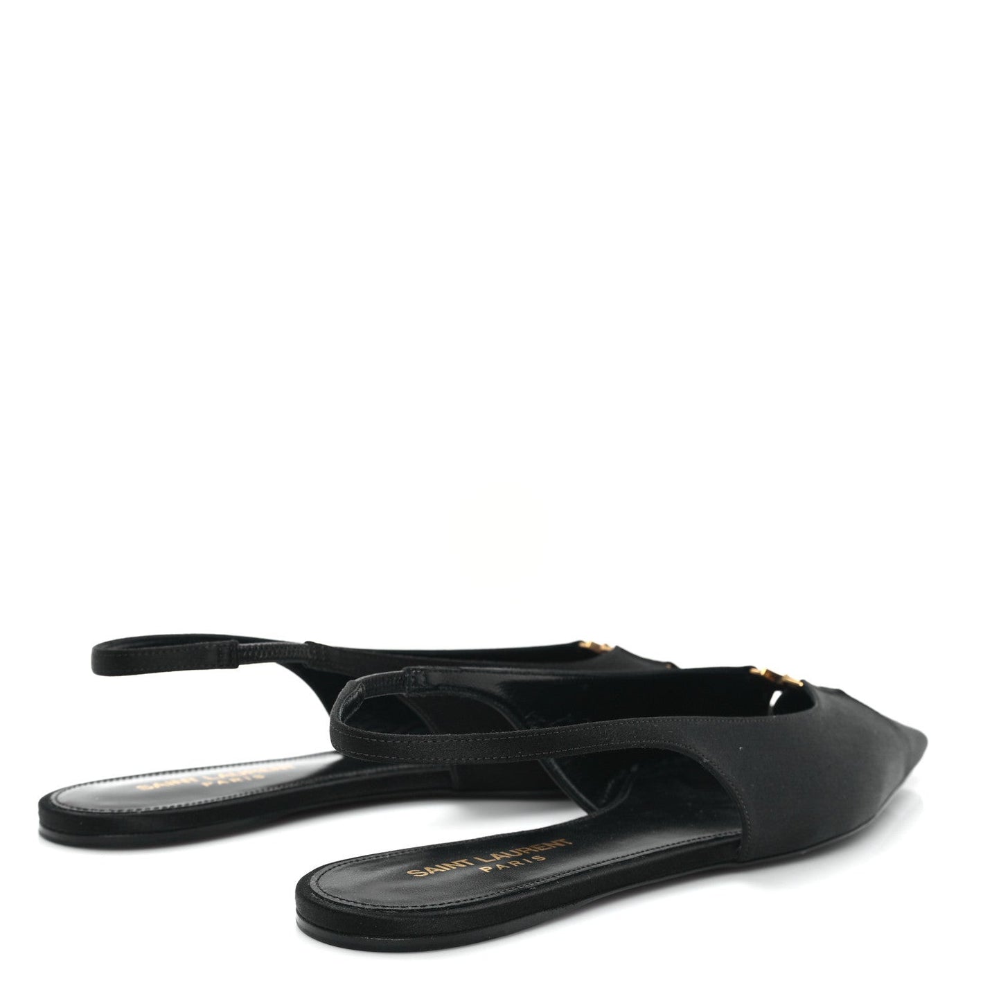 Raso Nappa Babylone 00 Slingback Flats 38 Black