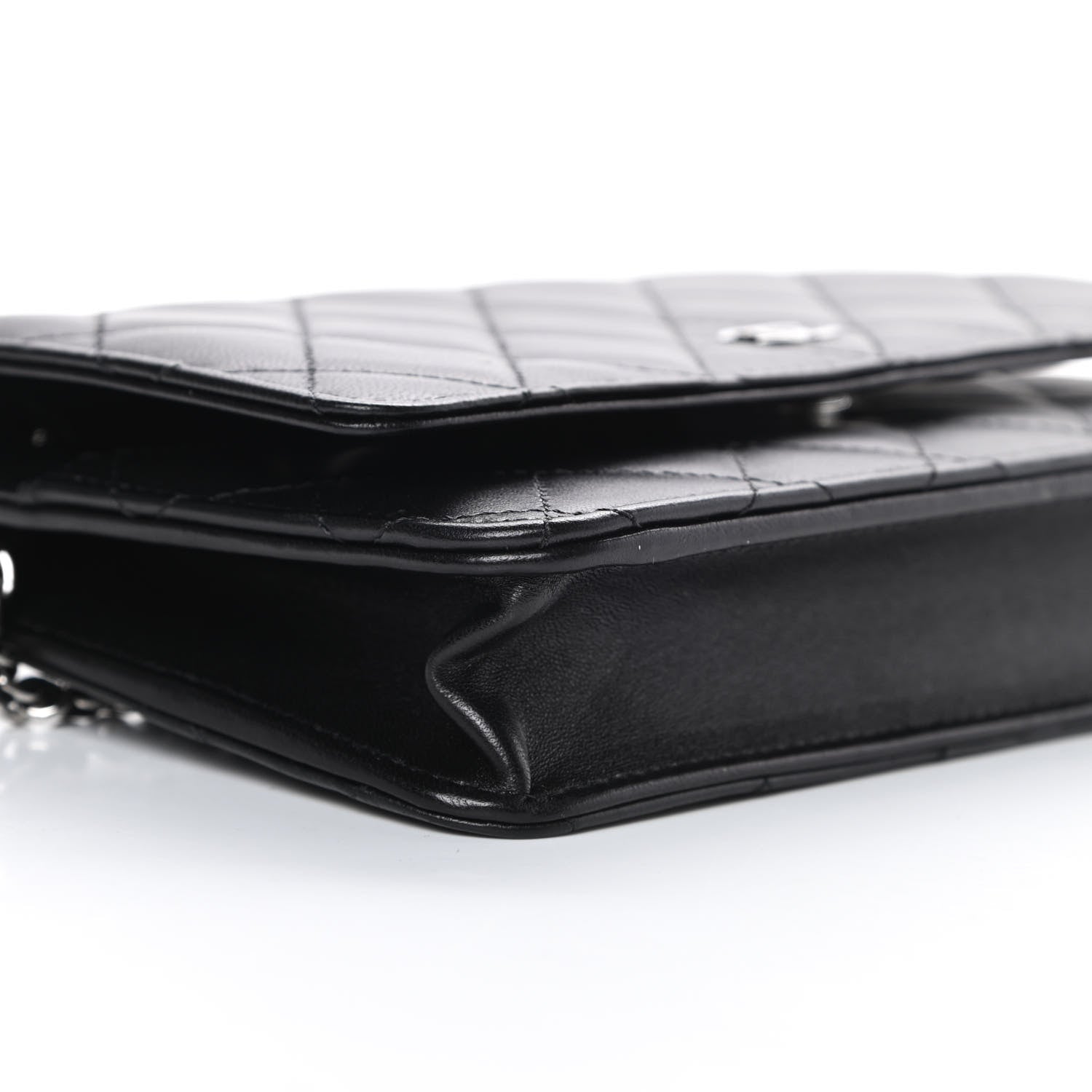 Chanel Lambskin Quilted Wallet On Chain WOC Black 10 of 12