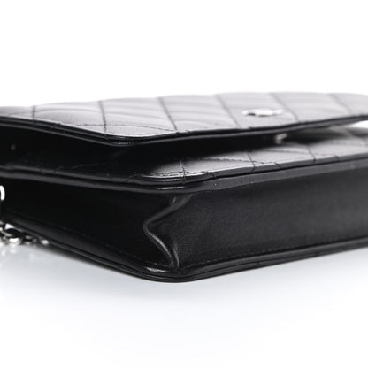 Chanel Lambskin Quilted Wallet On Chain WOC Black 10 of 12