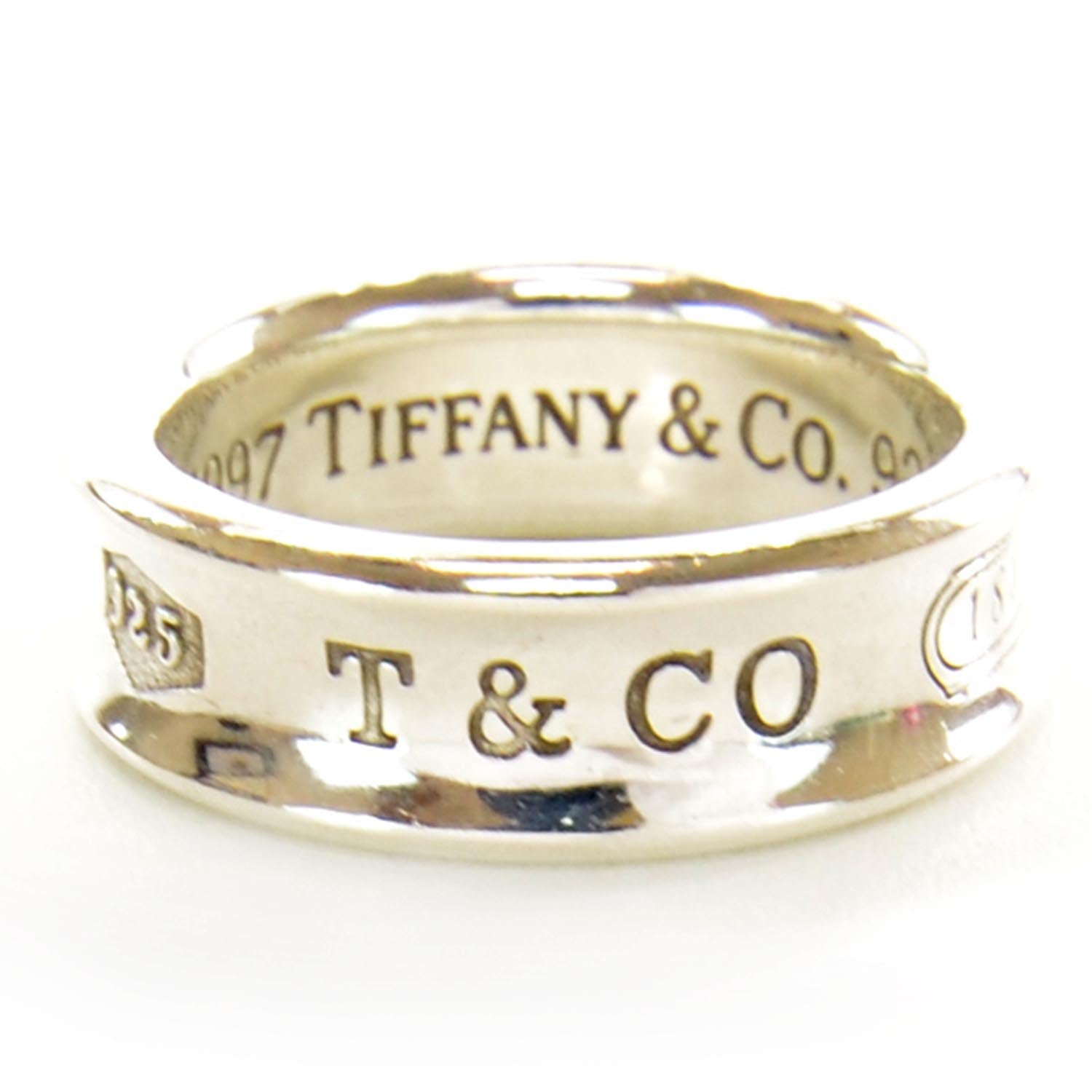 Tiffany Sterling Silver 1837 Band Ring 54 7 1 of 5