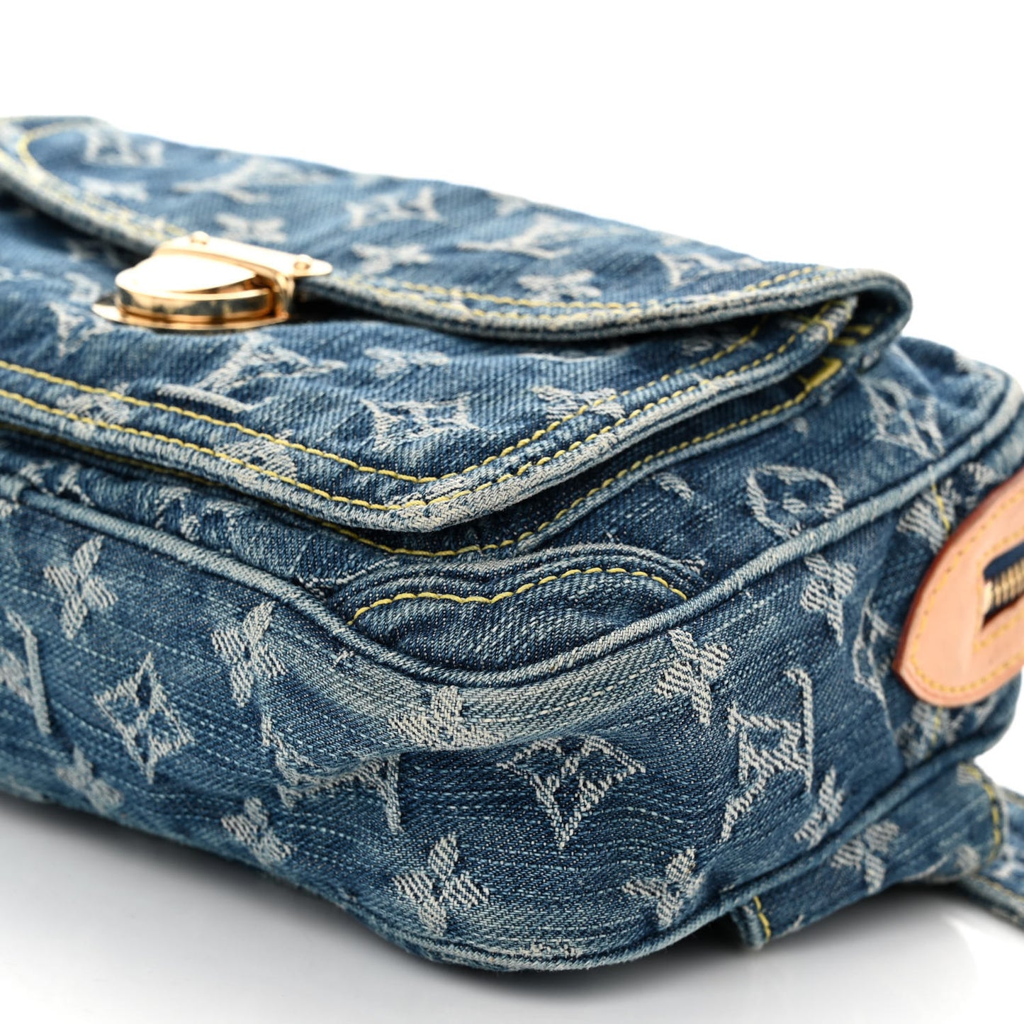 Monogram Denim Bum Bag Blue