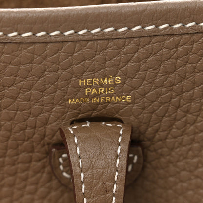Hermes Taurillon Clemence Amazone Evelyne TPM Etoupe Bleu Indigo 6 of 7