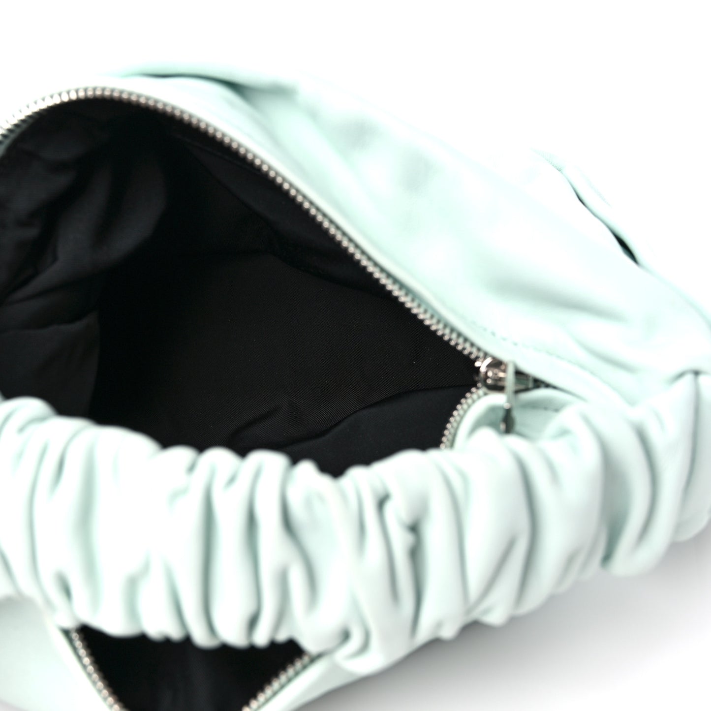 Lambskin Mini Scrunchie Bag Light Blue