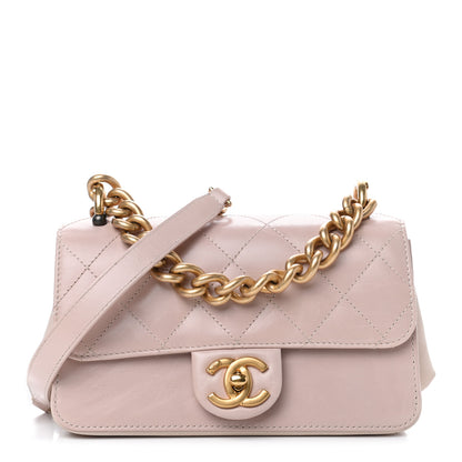 Chanel Glazed Calfskin Quilted Mini Straight Lined Flap Beige 1 of 4