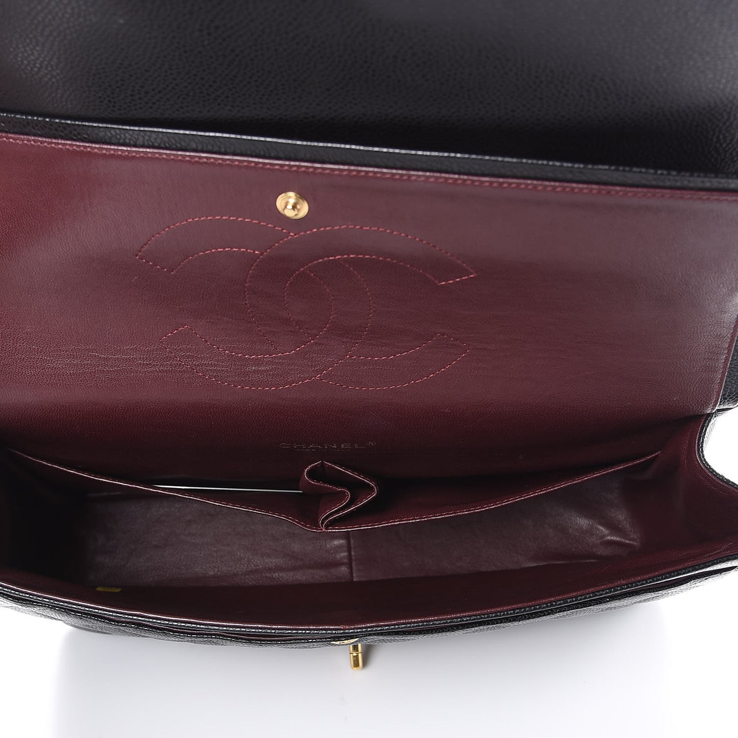 Caviar Quilted Maxi Double Flap Black