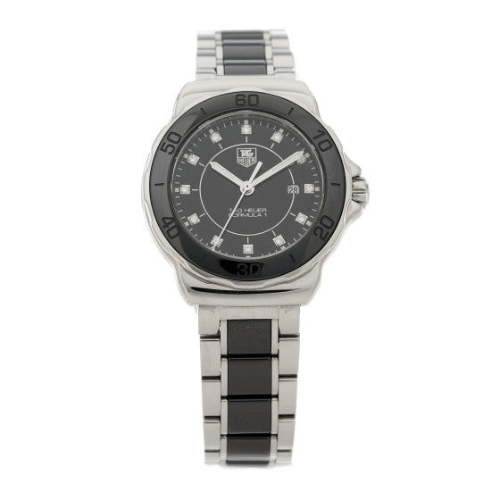 Tag Heuer Stainless Steel Ceramic Diamond 31mm Formula 1 Lady Quartz Watch Black WAH1314 Black 1 of 5