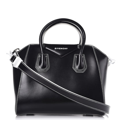 Givenchy Calfskin Contrast Topstitch Small Antigona Black White 1 of 7