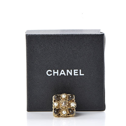 Chanel Gripoix Pearl CC Ring 5.5 Brown Gold 7 of 7