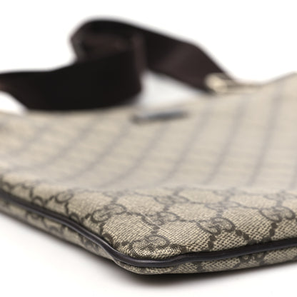 Gucci GG Supreme Monogram Medium Flat Messenger Bag Dark Brown 9 of 10