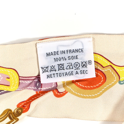 Hermes Silk Brides De Gala Twilly Creme Orange Jaune Vif 3 of 4