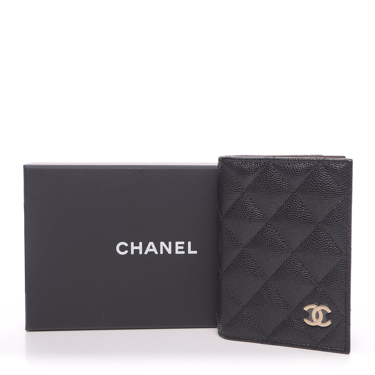 Caviar Quilted Card Holder Wallet Black