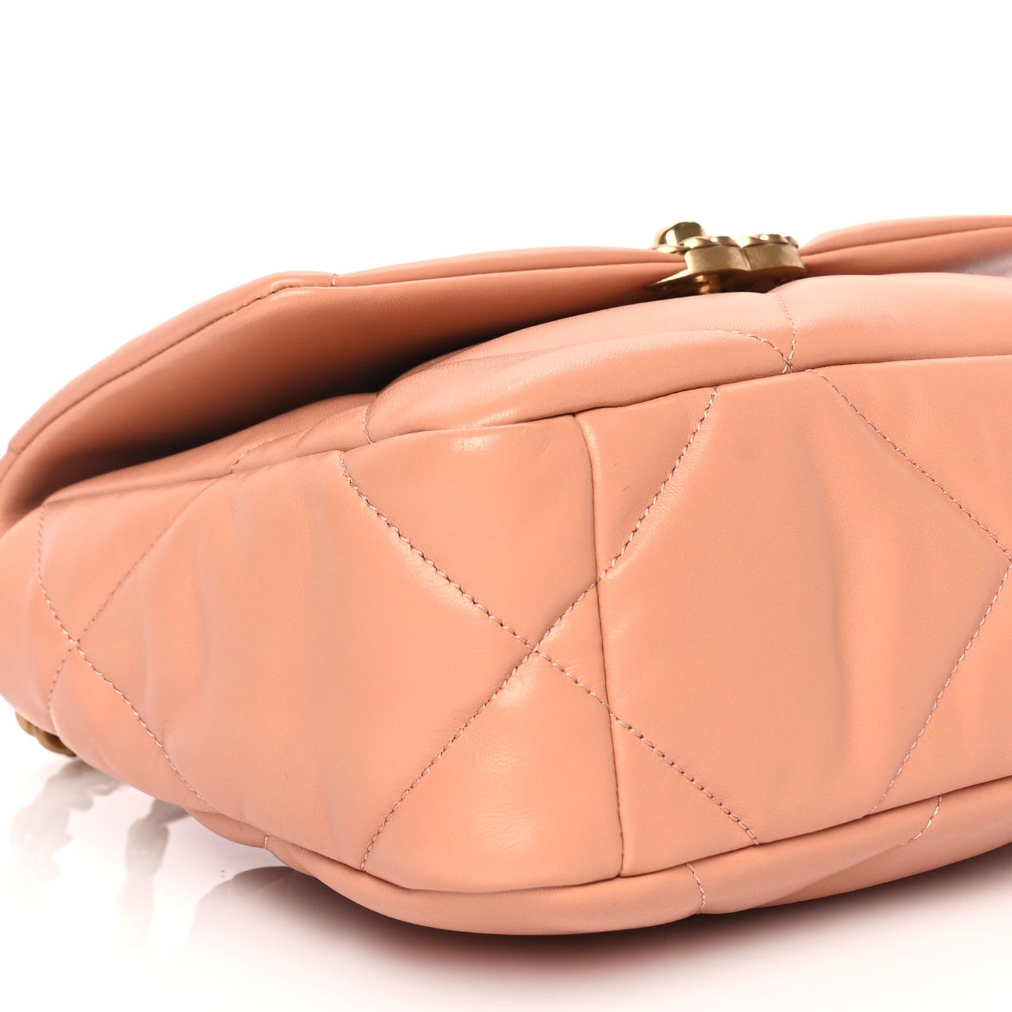 Lambskin Quilted Medium  19 Flap Beige