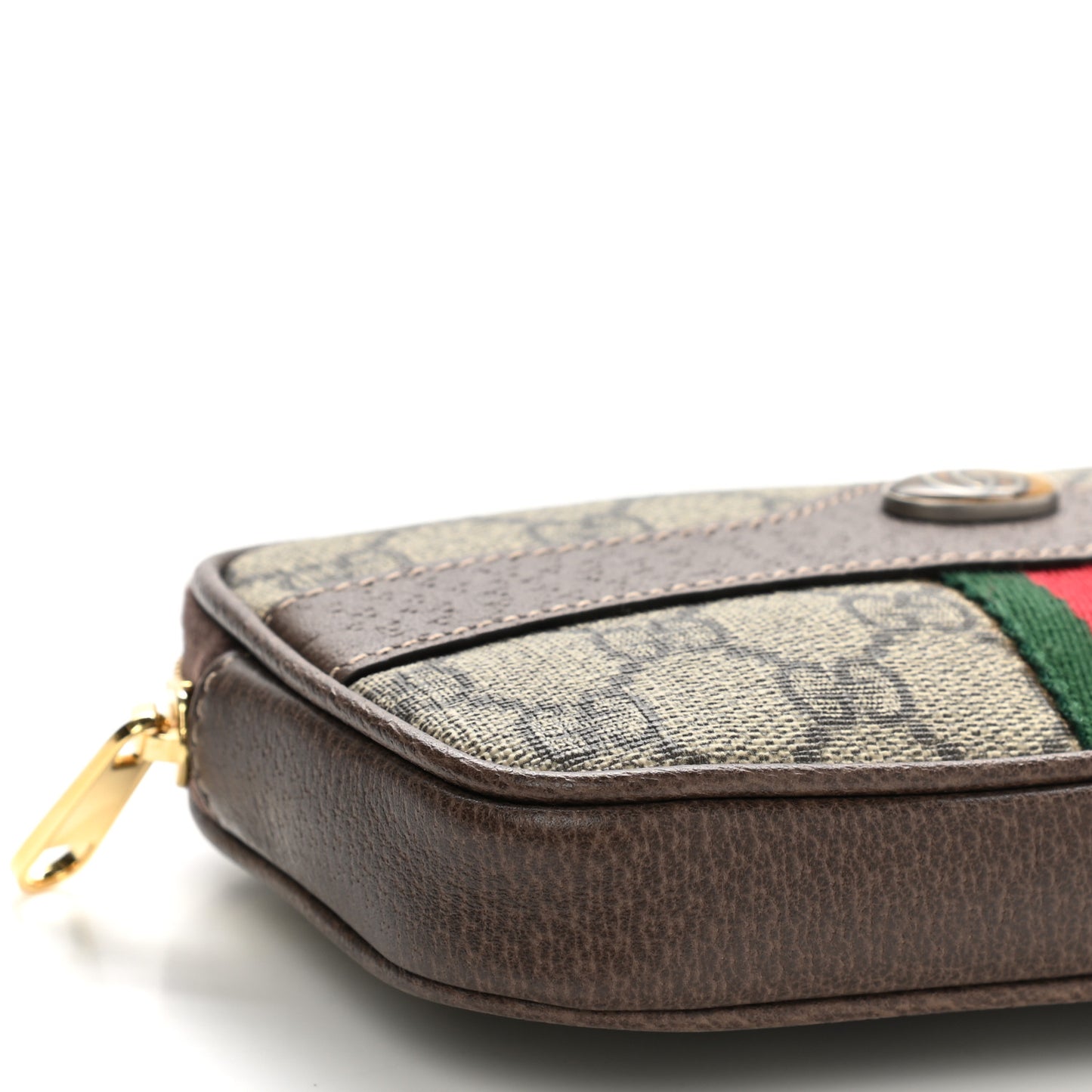 GG Supreme Monogram Ophidia Belted iPhone Case 95 38 Dark Brown