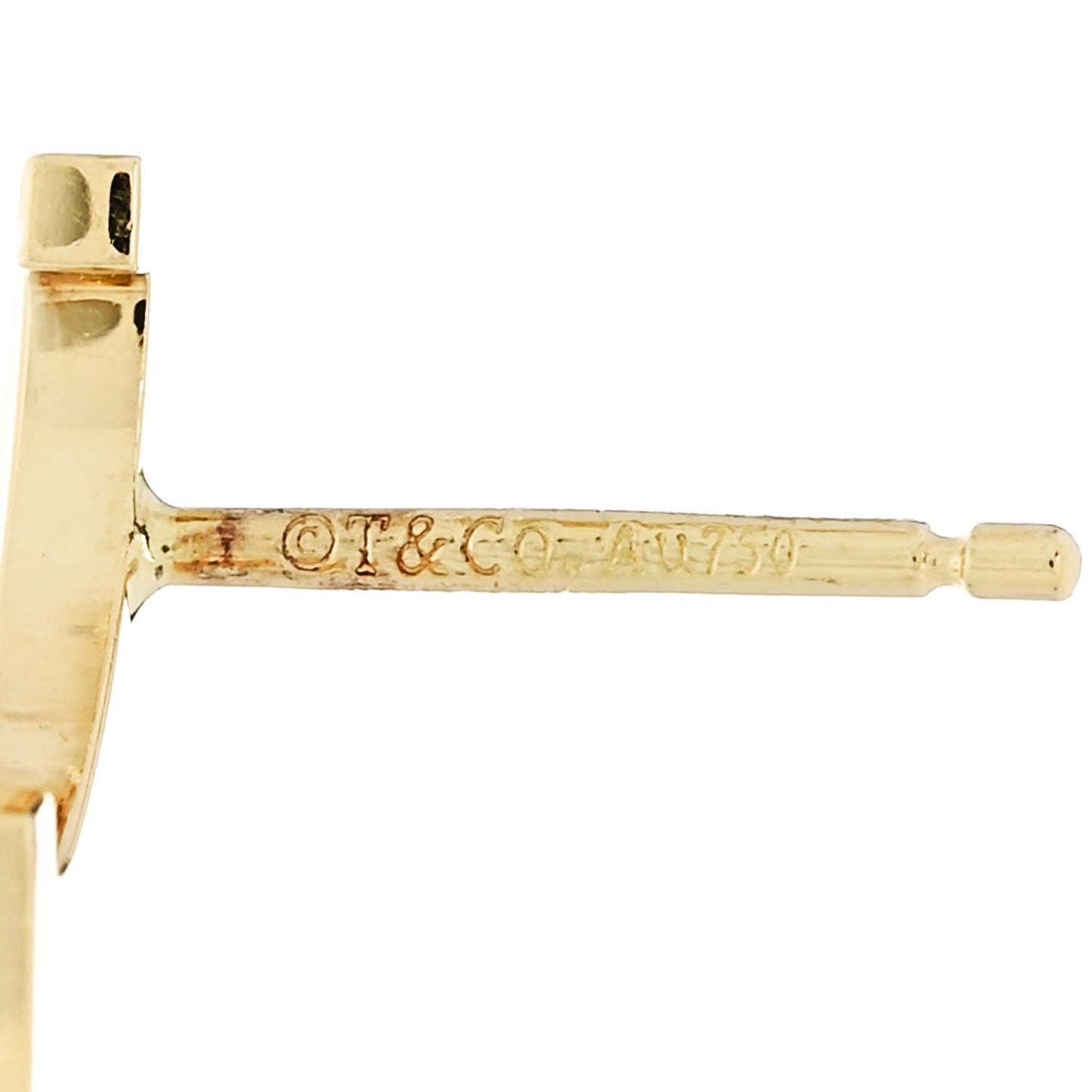 18K Yellow Gold T Smile Stud Earrings