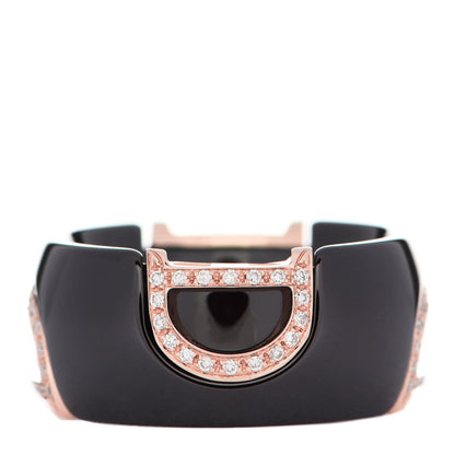 Damiani 18K Pink Gold Ceramic Diamond D Icon Ring 53 6.25 Black 3 of 6