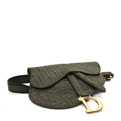 Christian Dior Oblique Embroidered Saddle Belt Pouch Green 3 of 9
