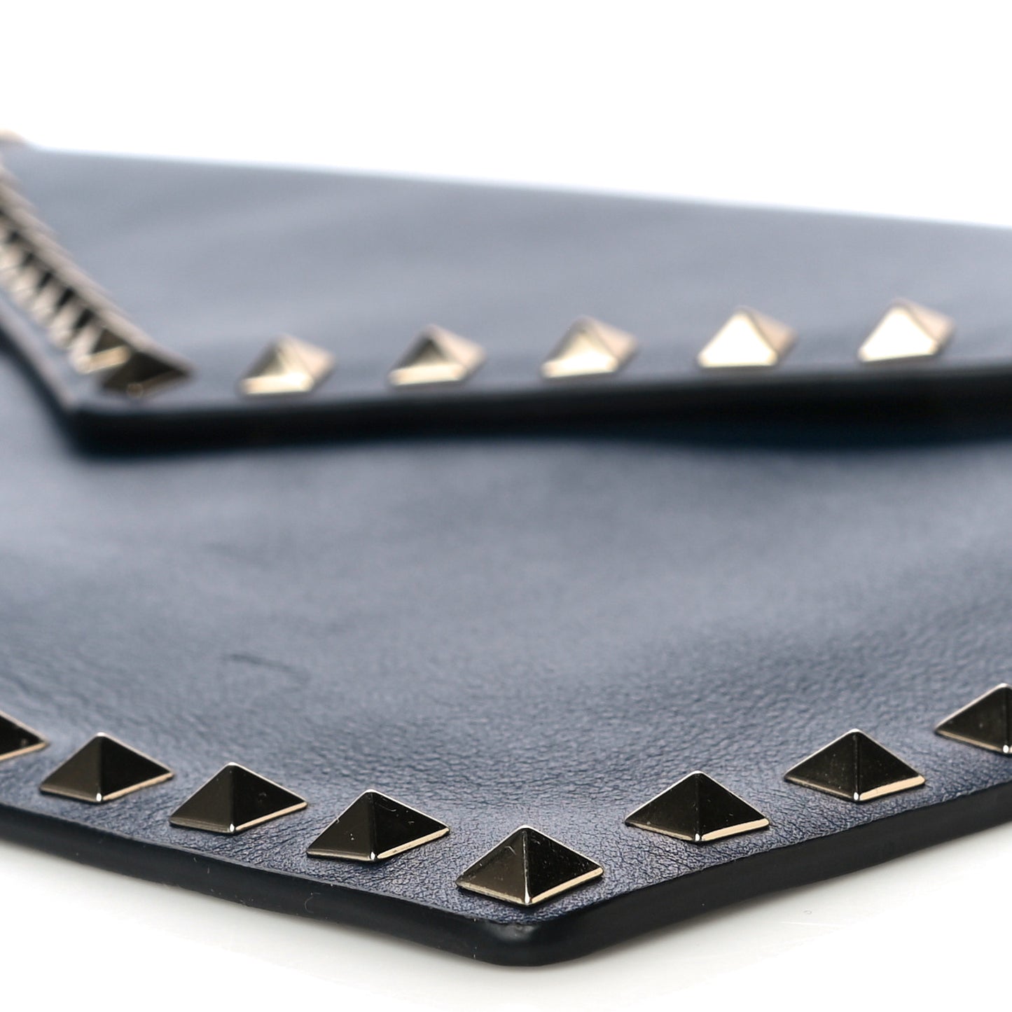 Vitello Large Rockstud Envelope Clutch Navy