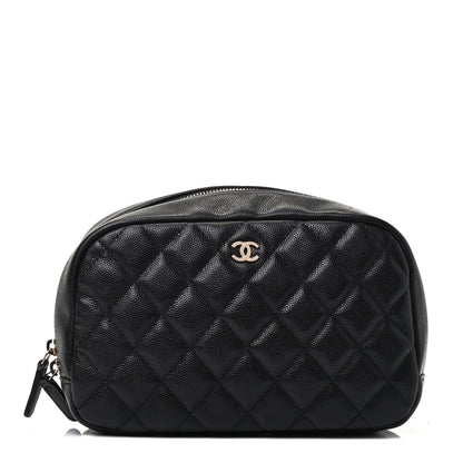 Chanel Caviar Quilted Curvy Pouch Cosmetic Case Black 1 of 7