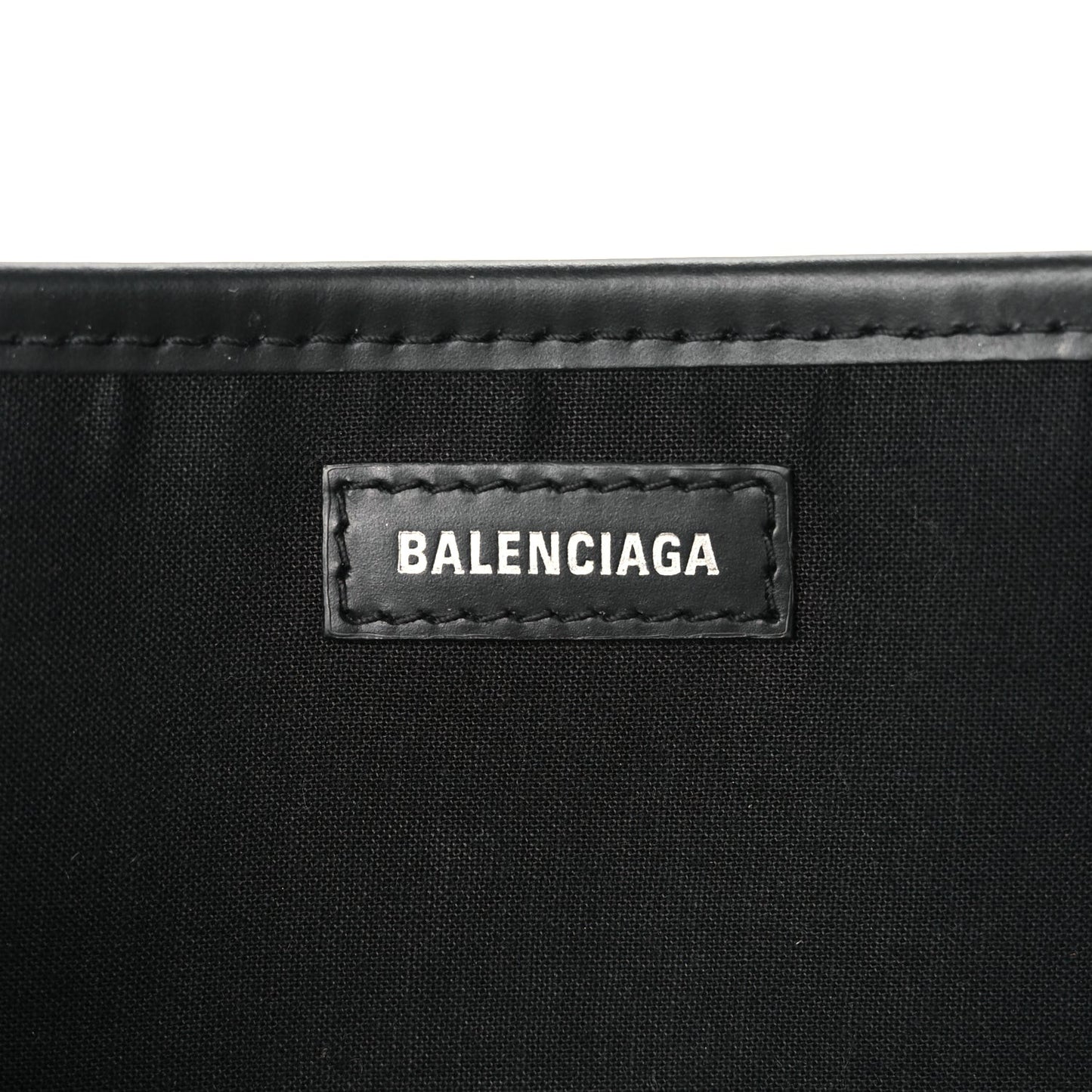Cotton Canvas Calfskin Navy Cabas XS Black