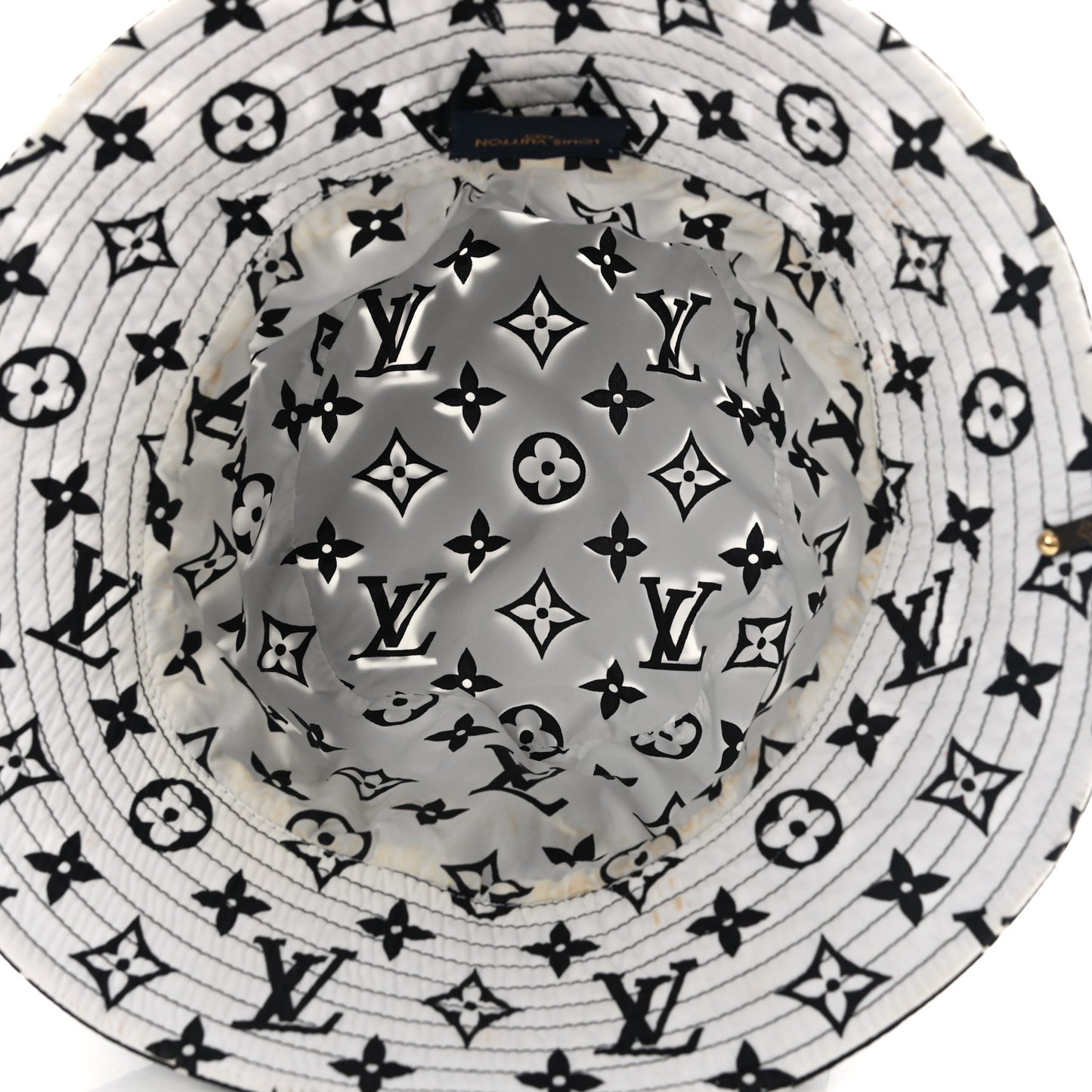 Nylon Monogram Reversible Bob Bucket Hat S Black White