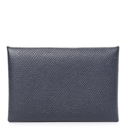 Hermes Epsom Calvi Card Case Bleu Nuit 1 of 8