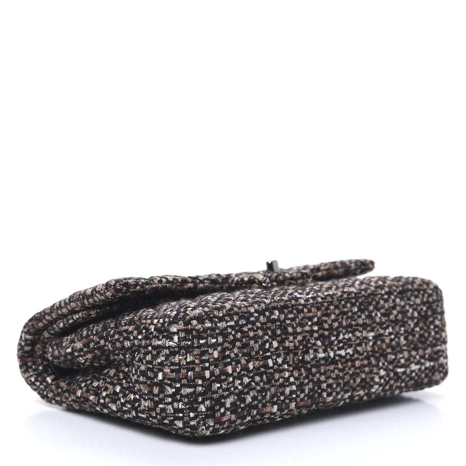 Chanel Tweed Quilted Medium Double Flap Brown 3 of 12