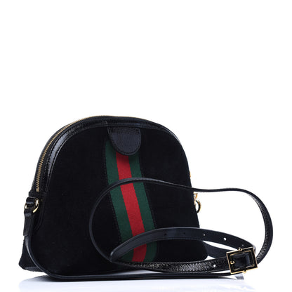 Gucci Suede Patent Web GG Small Ophidia Dome Shoulder Bag Black 2 of 15