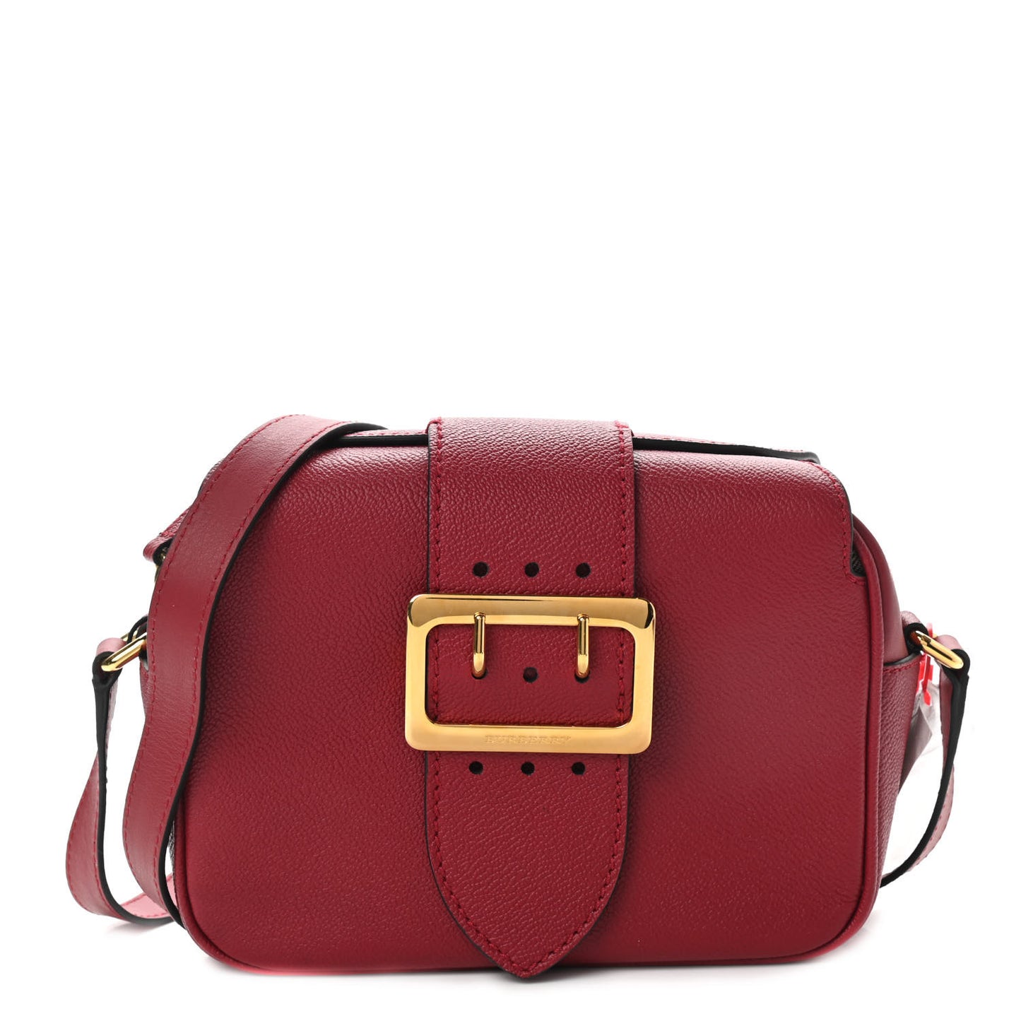 Soft Grain Calfskin Small Buckle Zip Bag Red