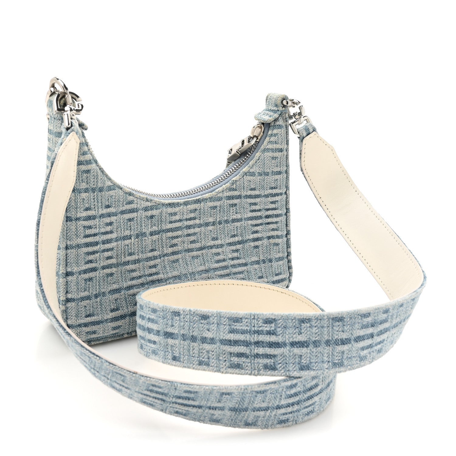 Givenchy Denim Mini Moon Cut Out Shoulder Bag Blue 3 of 7
