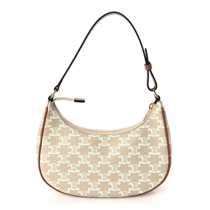 Celine Canvas Calfskin Ava Triomphe Shoulder Bag Grege 1 of 8