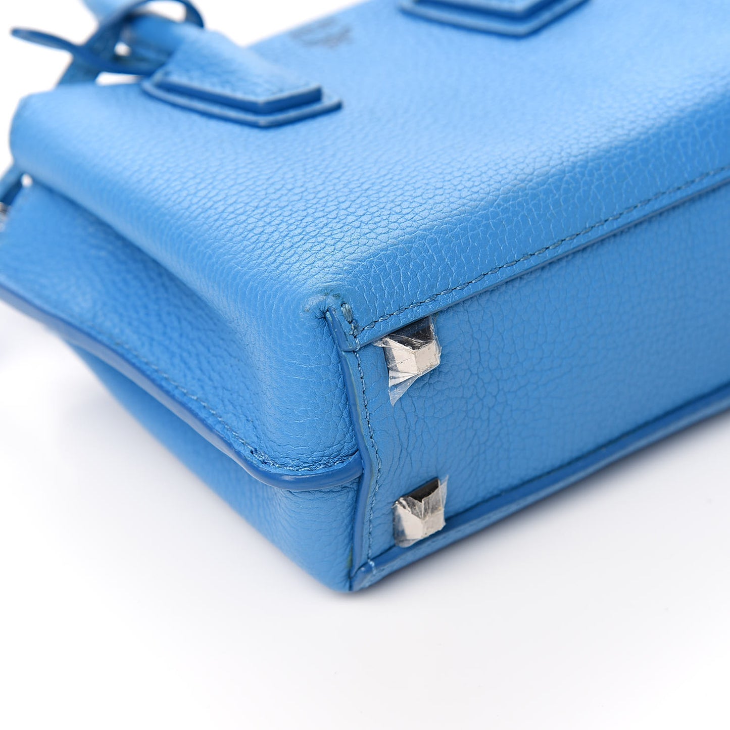 Grained Calfskin X-Mini Milla Tote Tile Blue
