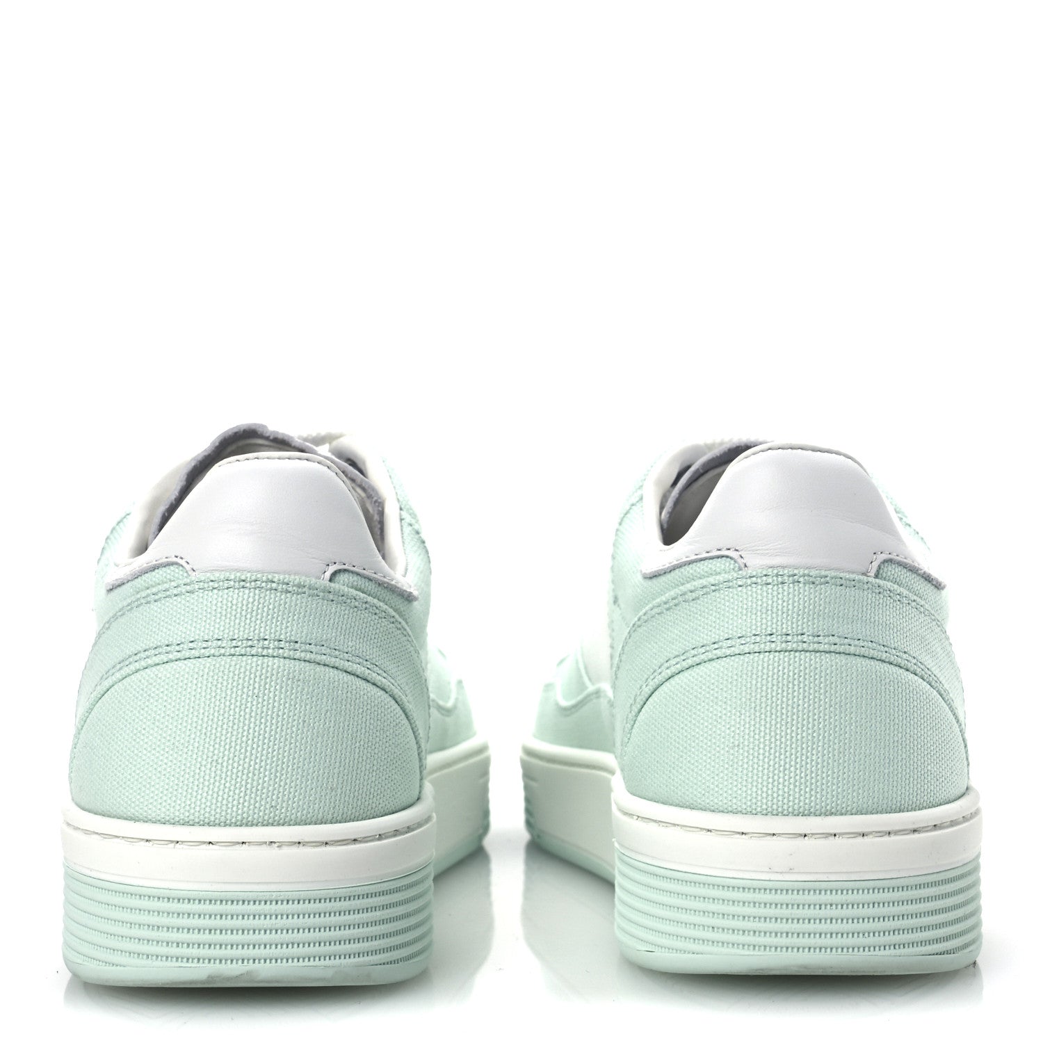 Chanel Cotton Sneakers 39.5 Light Turquoise White 6 of 9