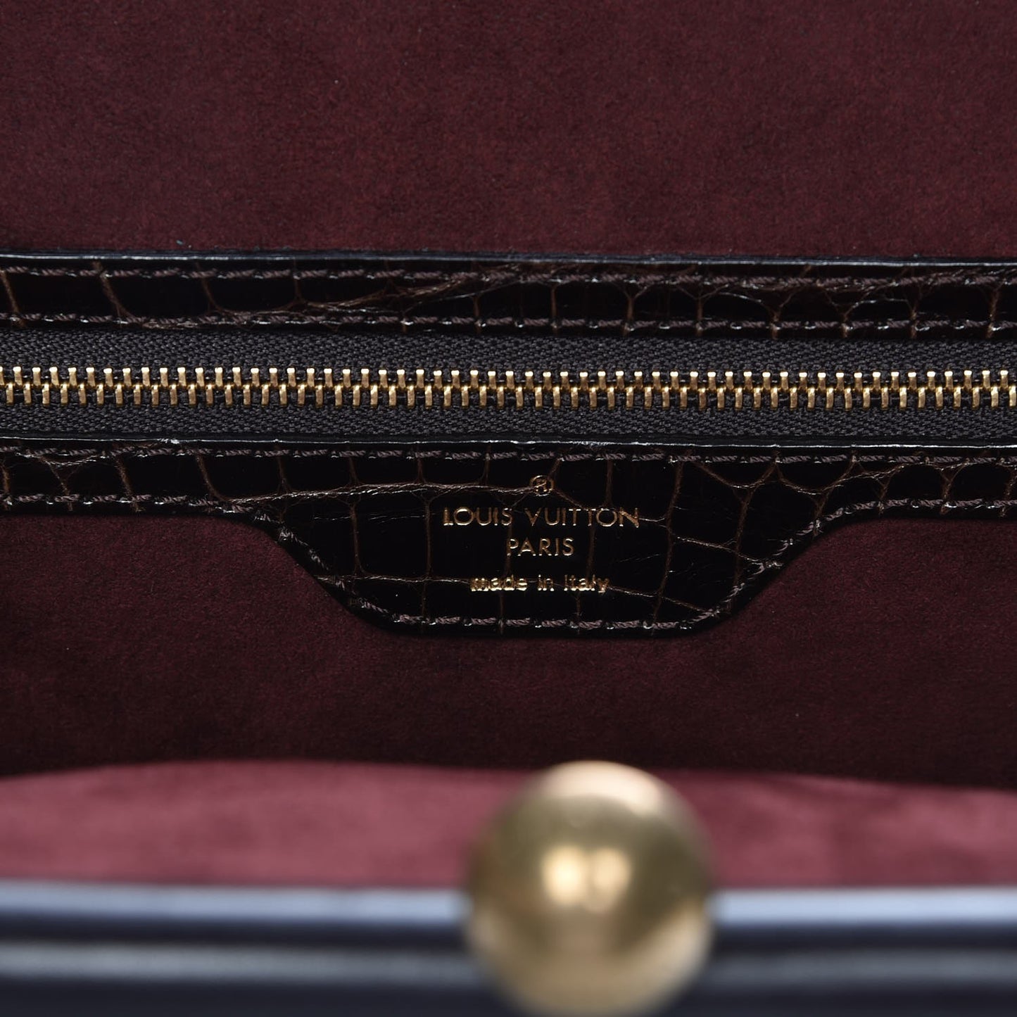 Monogram Vienna Alligator Sac Fermoir GM Aubergine