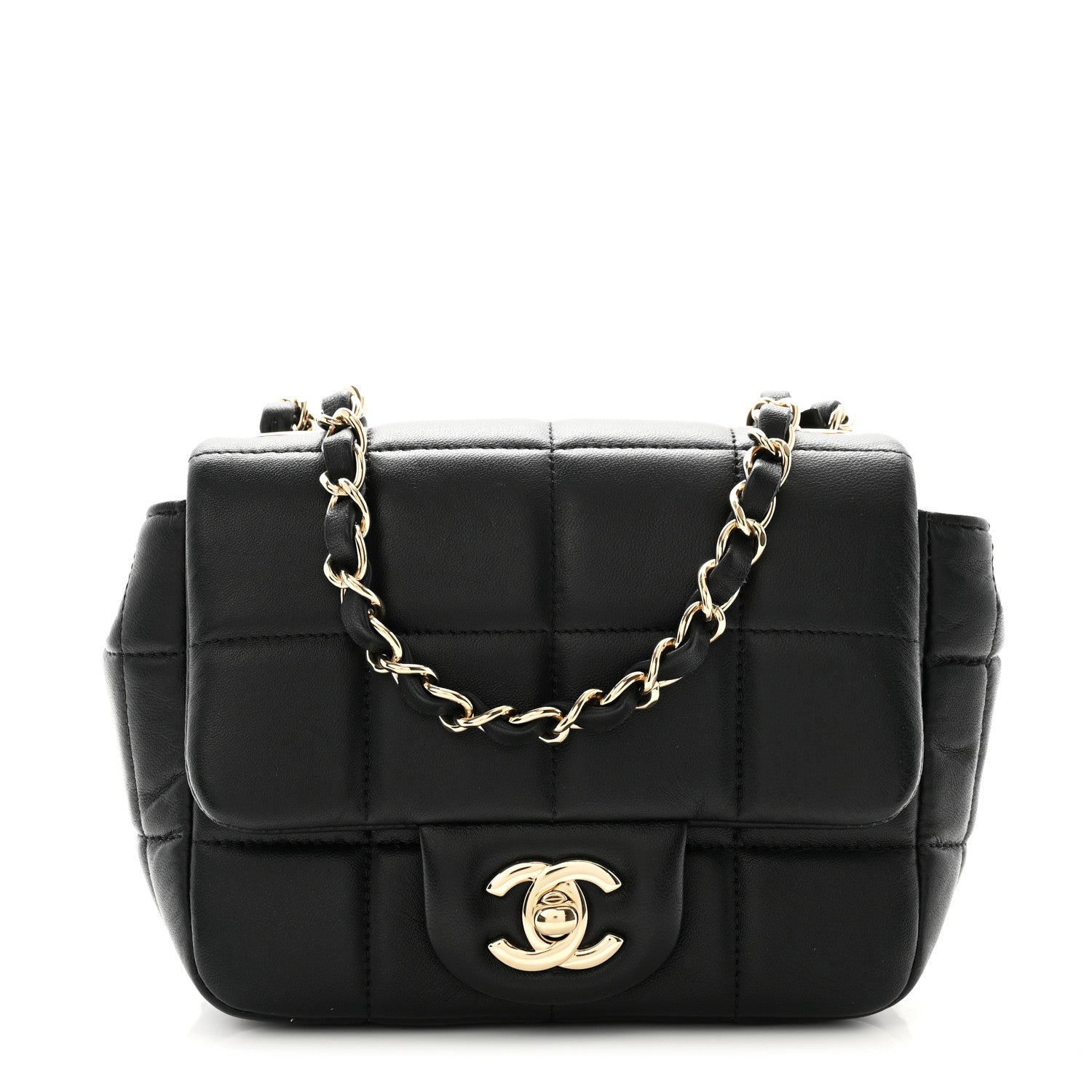 Chanel Lambskin Resin Crystal Square Quilted Mini Monacoco Flap Black 1 of 10