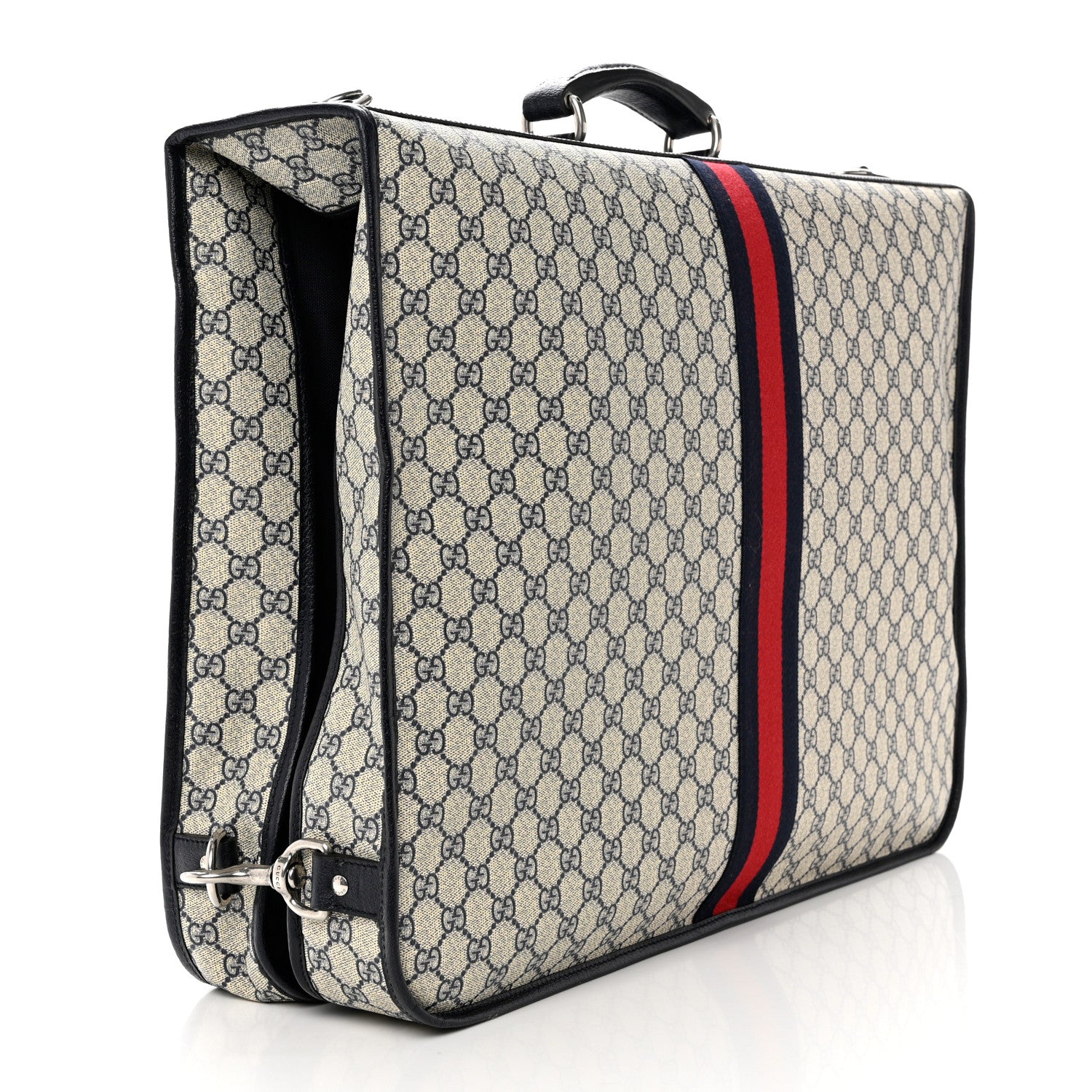 Gucci GG Supreme Monogram Web Savoy Garment Bag Beige Blue 2 of 9