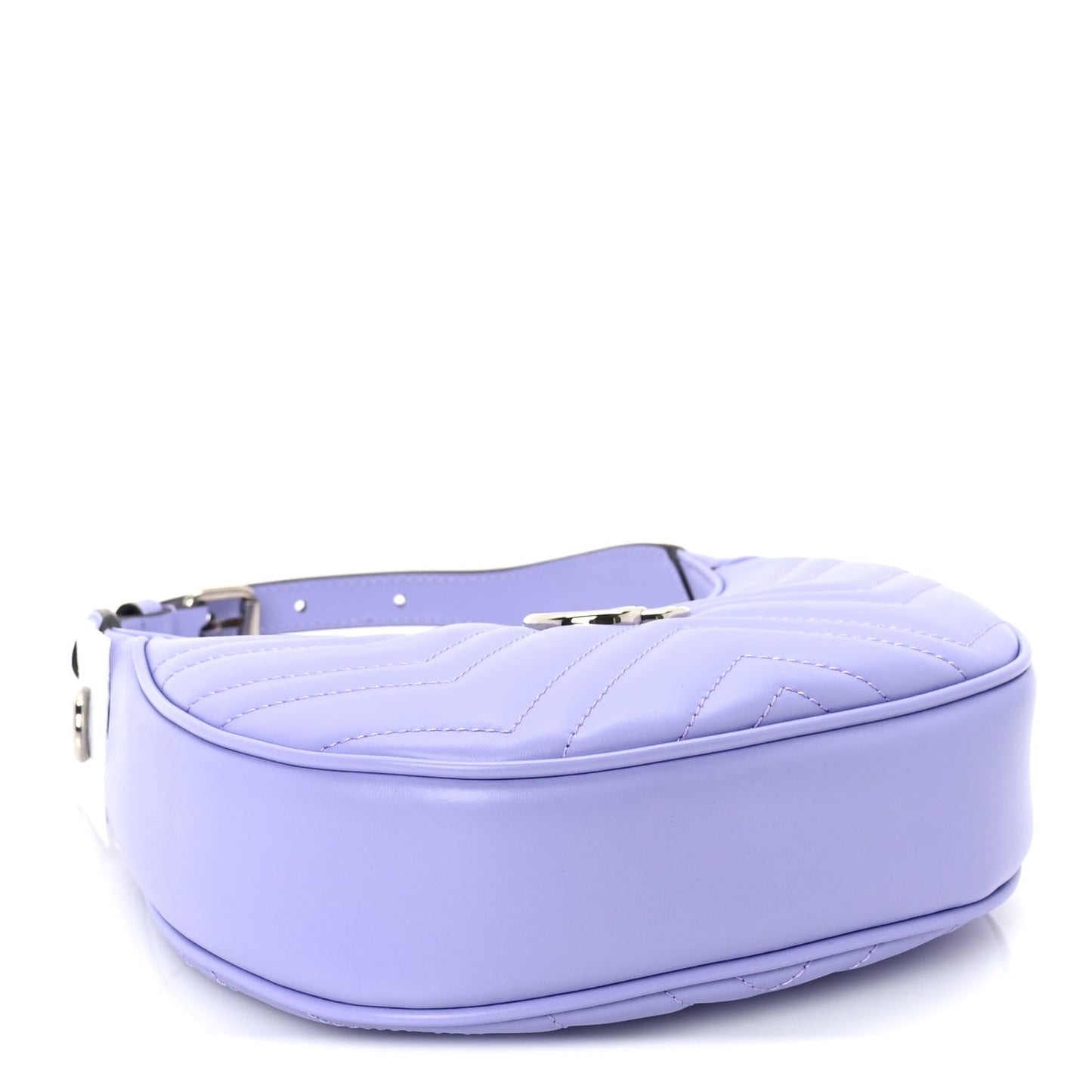 Calfskin Matelasse Mini GG Marmont Half Moon Hobo  Lapis