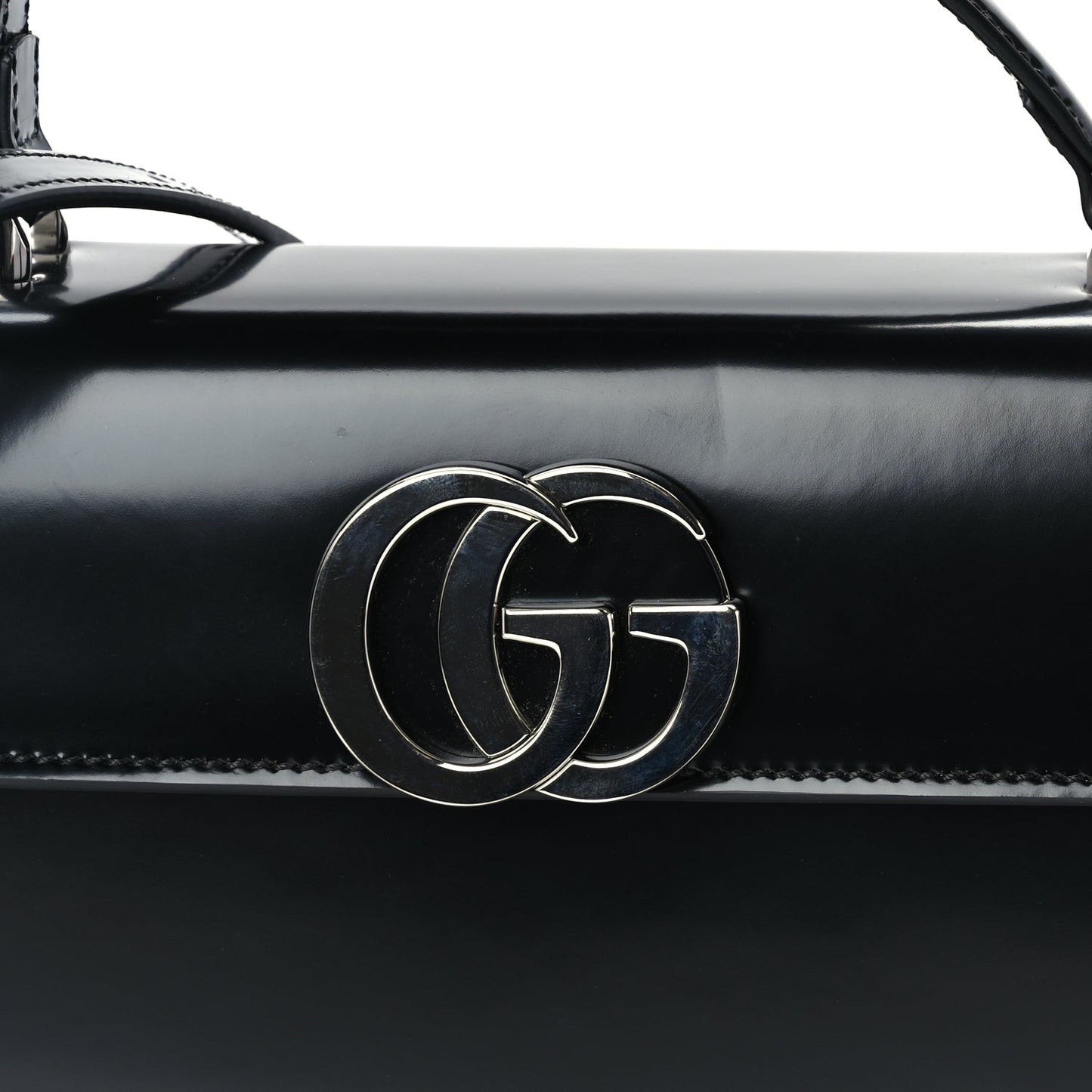 Matelasse GG Marmont Half Moon Top Handle Bag Black