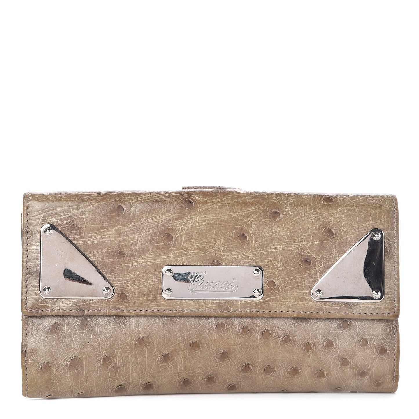 Ostrich Indy Continental Wallet Beige