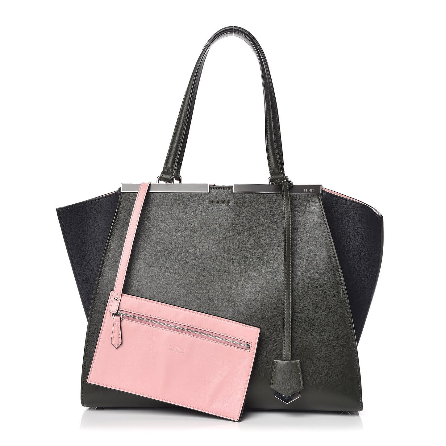 Vitello Large 3Jours Tote Verde Prato Blue Notte