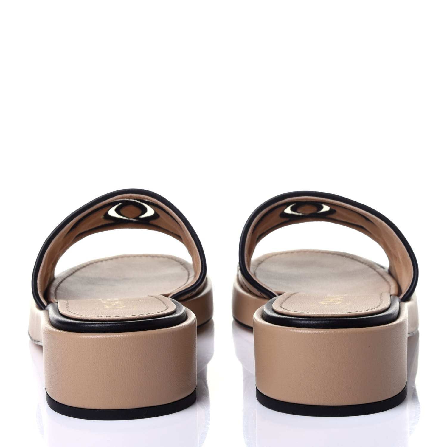 Chanel Lambskin Quilted CC Mules 38 Beige Black 5 of 12