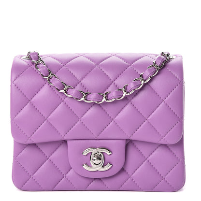 Chanel Lambskin Quilted Mini Square Flap Purple 1 of 11