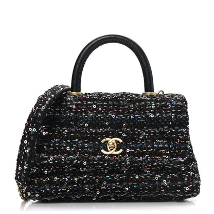 Chanel Tweed Sequin Mini Coco Handle Flap Black 1 of 9