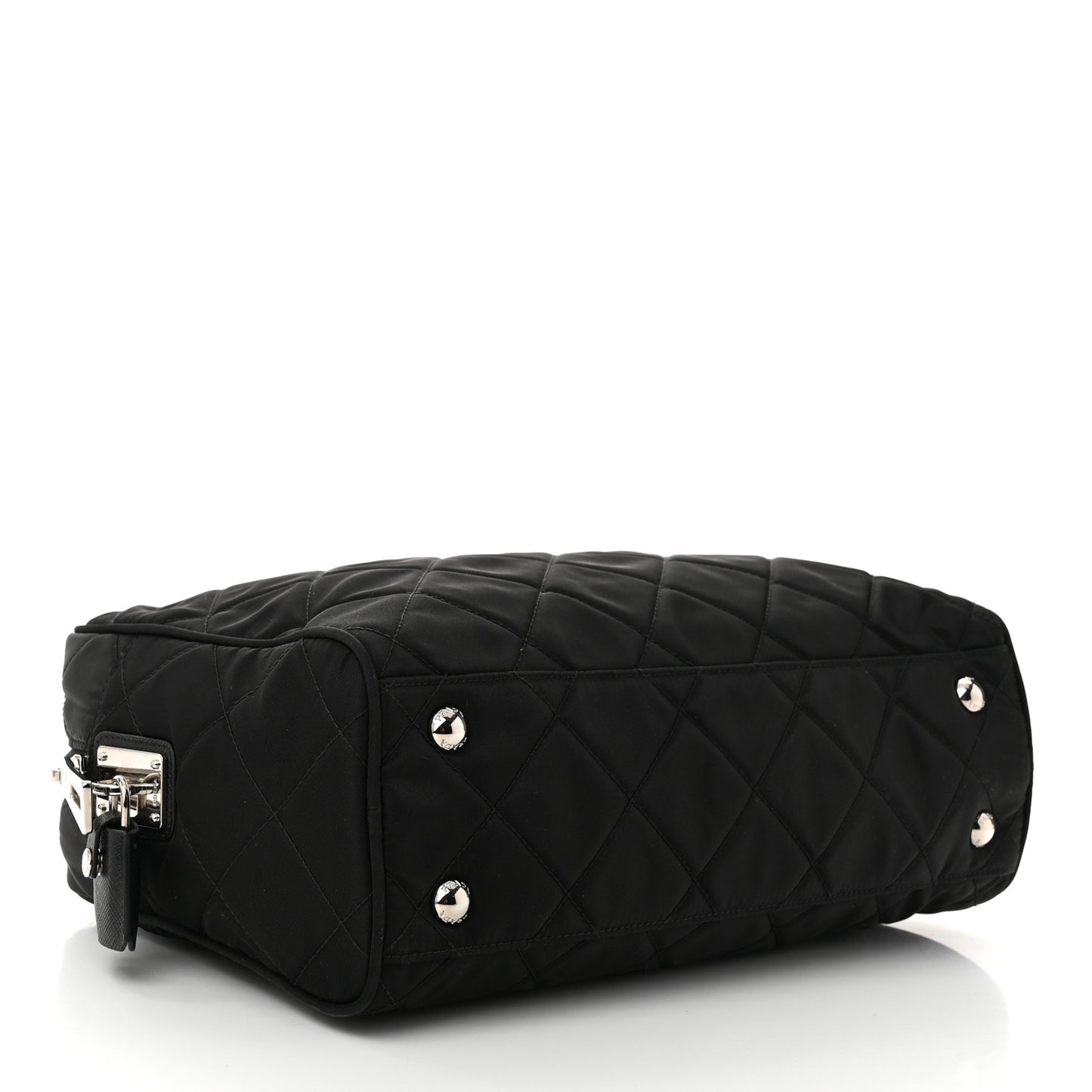 Nylon Tessuto Impuntu Quilted Shoulder Bag Black