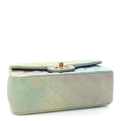 Chanel Lambskin Quilted Ombre Mini Top Handle Rectangular Flap Blue Green 3 of 10