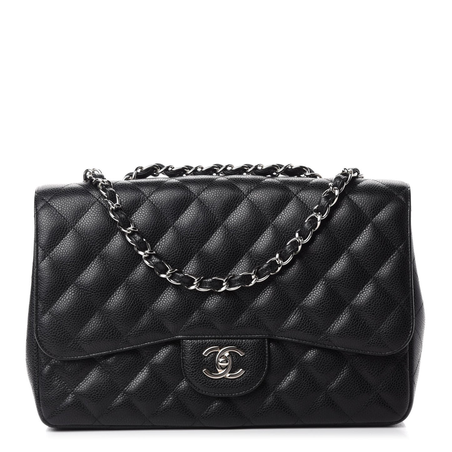 Caviar Quilted Jumbo Single Flap Black