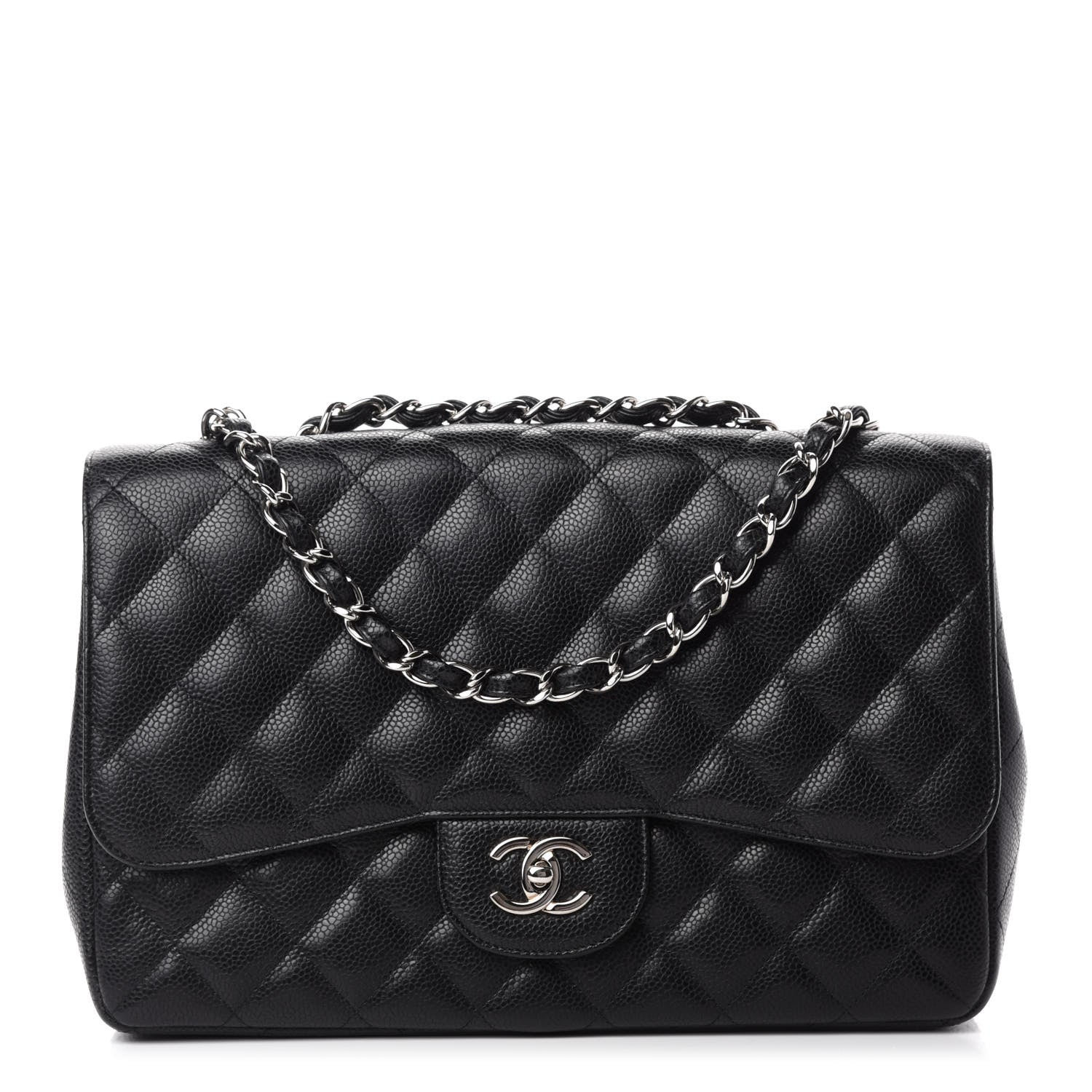 Chanel Caviar Quilted Jumbo Single Flap Black 1 of 11