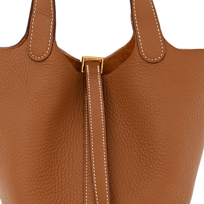 Hermes Taurillon Clemence Picotin Lock 18 PM Gold 8 of 11