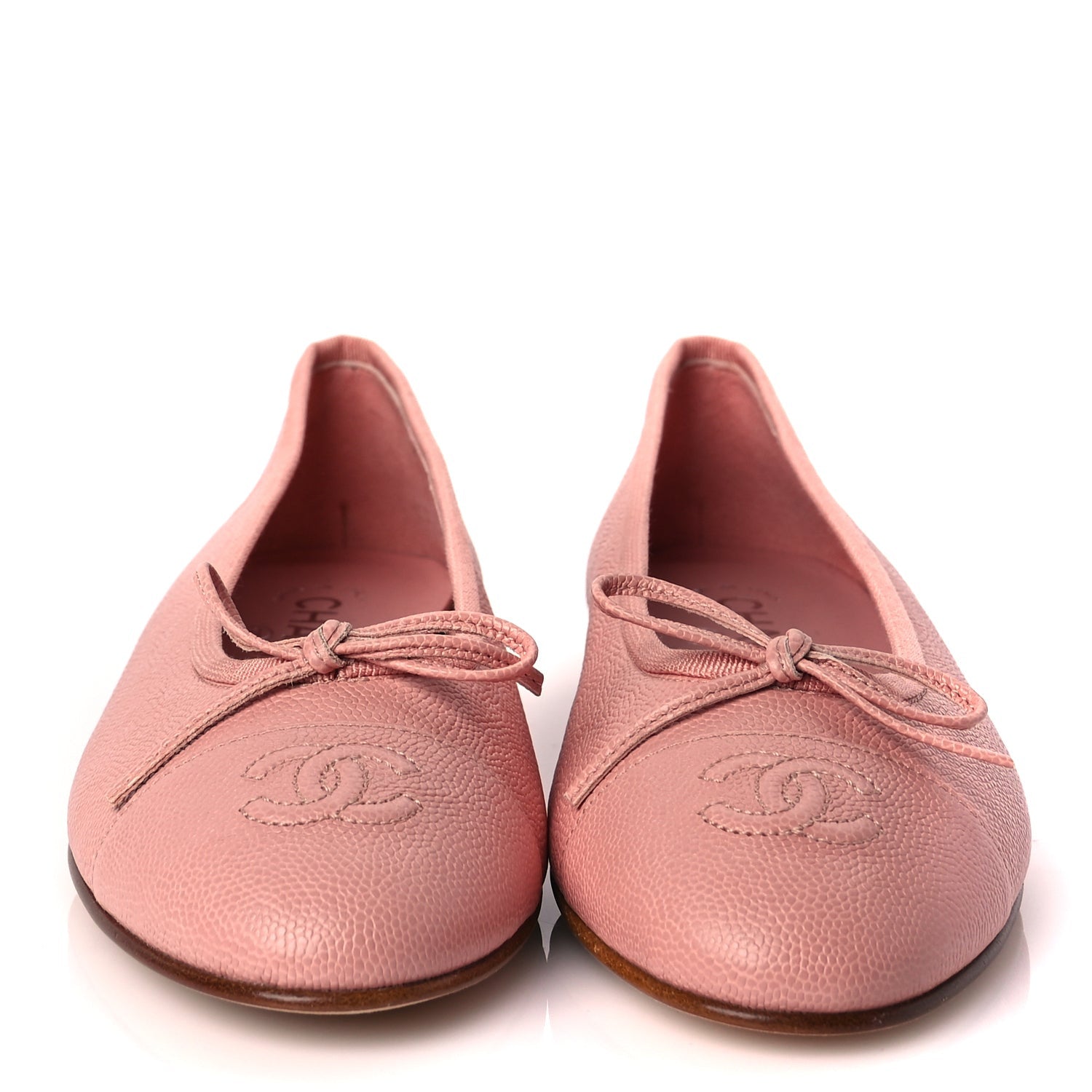 Chanel Caviar CC Cap Toe Ballerina Flats 36.5 Pink 2 of 9